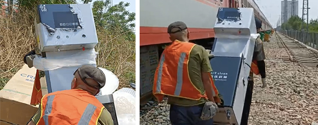 國鐵科林安裝師傅肩扛百斤凈水機(jī)為守護(hù)鐵路工人飲水安全